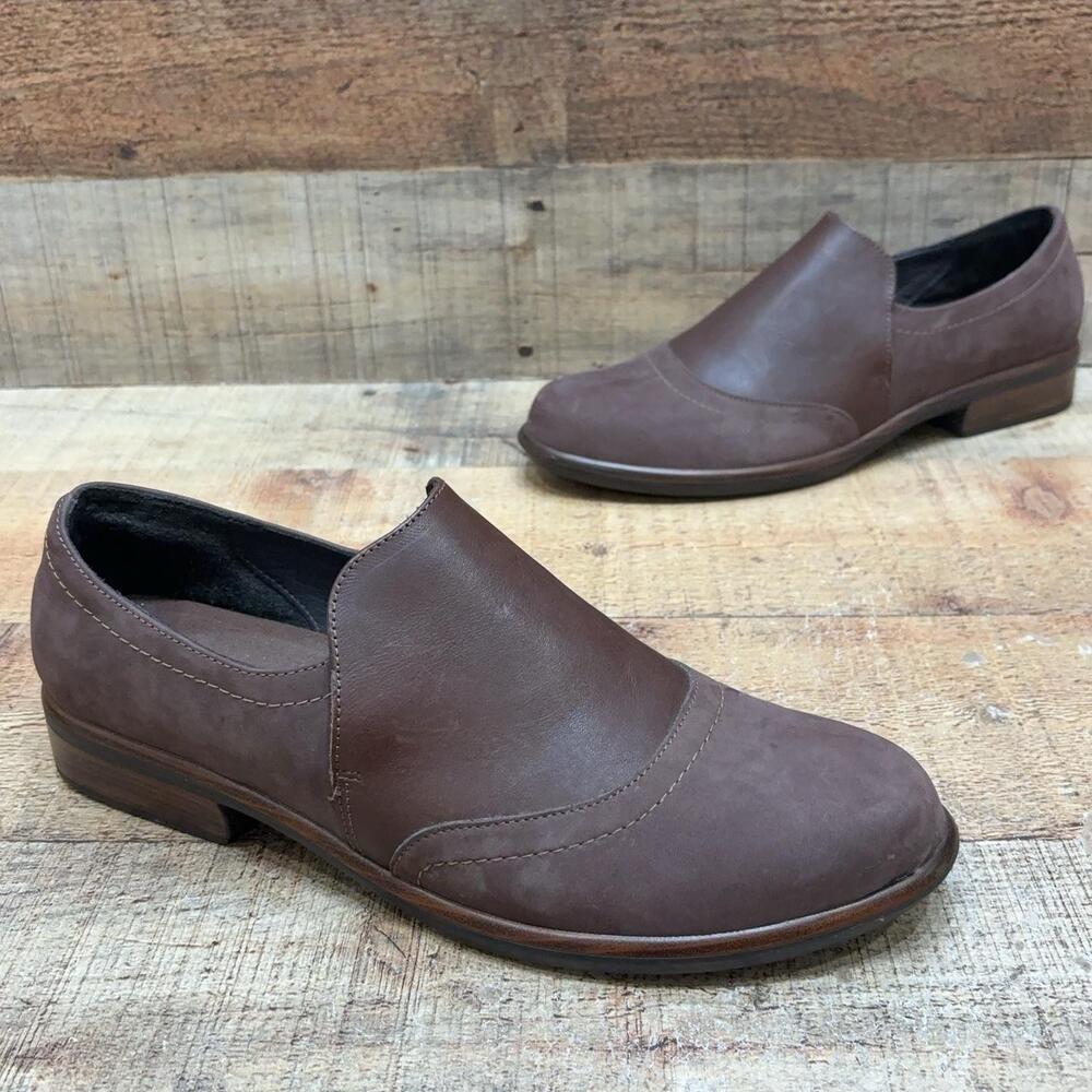 Naot Shoes Womens Size 43 Brown Leather Slip On Casual Comfort Loafer